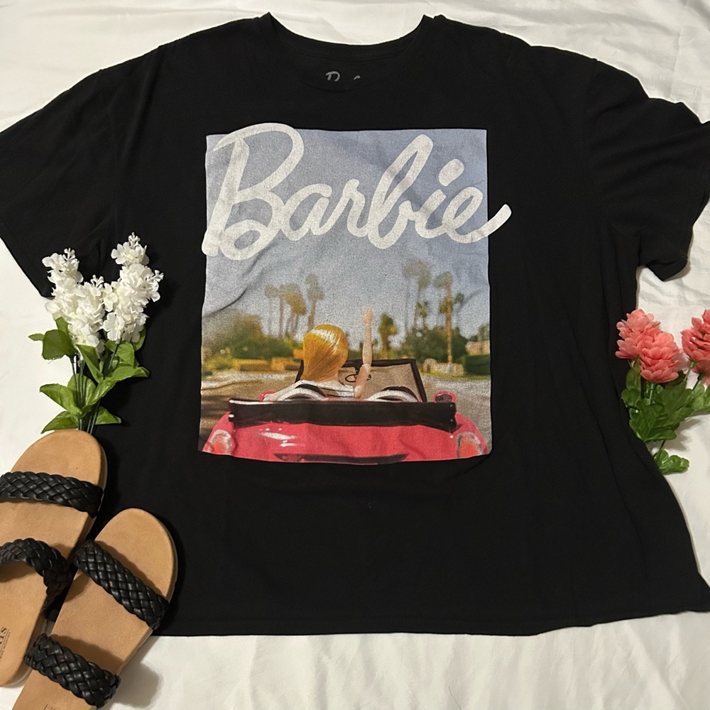 Barbie in Her Dream Car Women’s Plus Size Black Tee